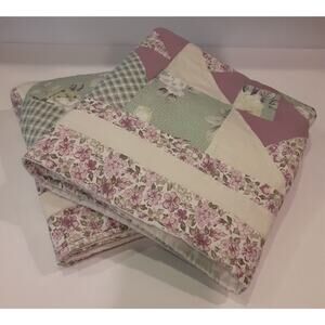 Domestications King Quilted Shams x2 Romantic Cottage